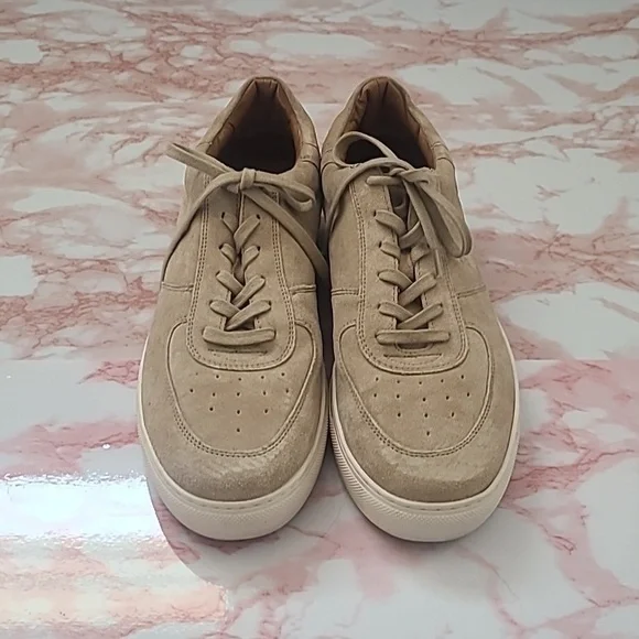 EUC Franco Fortini Taupe Suede Leather James Sneakers Sz Men 10.5 - Picture 2 of 9